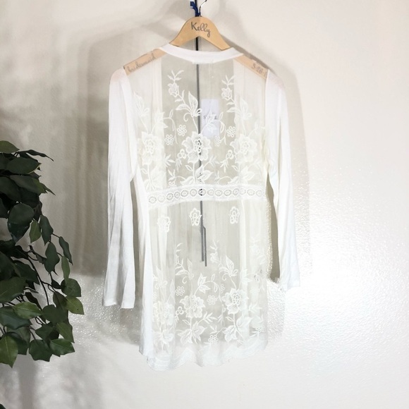 NWT Made In Italy My Style Lace White Sweater - Picture 5 of 6